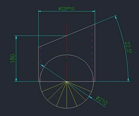 CAD斜截圓管放樣下料的教程