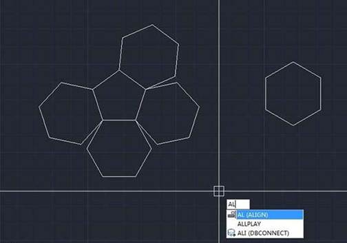 CAD怎么對齊多個(gè)六邊形